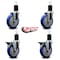 Service Caster 5'' Blue Poly Wheel Swivel 1-3/4'' Expanding Stem Caster Set 2 Brakes, 4PK SCC-EX20S514-PPUB-BLUE-2-PLB-2-134 - alternate 2